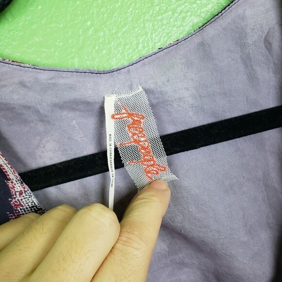 Free People Boho Purple Paisley Mini Dress Size XS - Picture 4 of 12